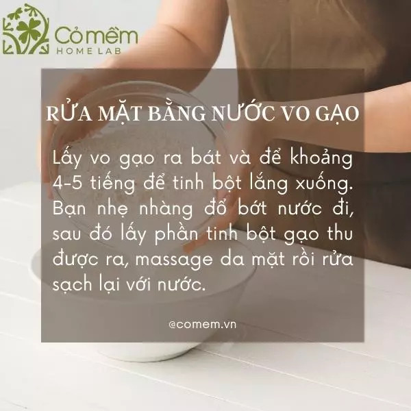 Nước vo gạo lắng tinh bột là nguyên liệu làm đẹp da mặt từ thiên nhiên giúp da trắng sáng