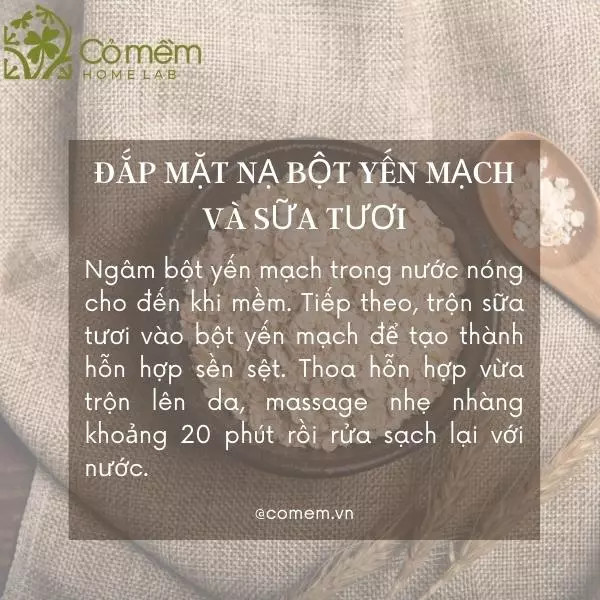 Mặt nạ bột yến mạch ngâm nở với sữa tươi là bí quyết làm đẹp da mặt từ thiên nhiên giúp tẩy tế bào chết và dưỡng ẩm