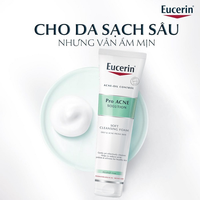 Sữa rửa mặt tạo bọt Eucerin ProAcne Cleansing Foam cho da mụn