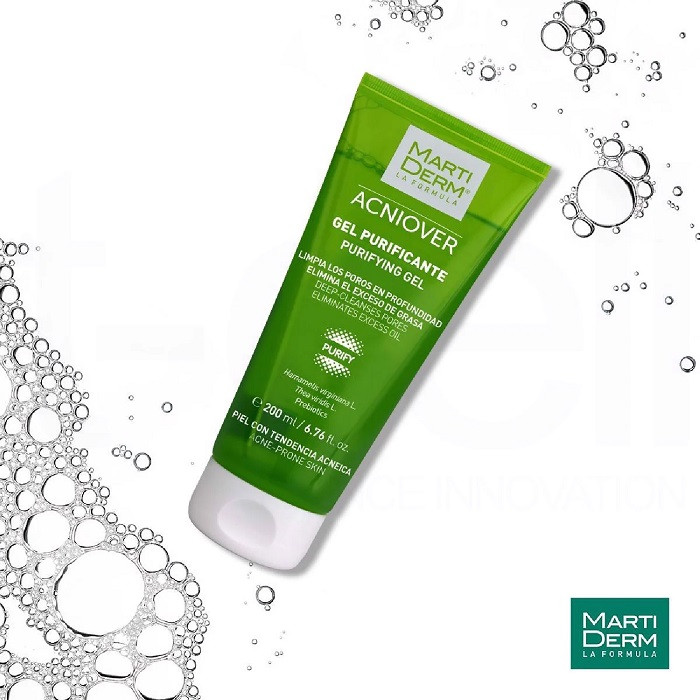 Gel rửa mặt MartiDerm Acniover Purifying Gel hỗ trợ giảm mụn hiệu quả
