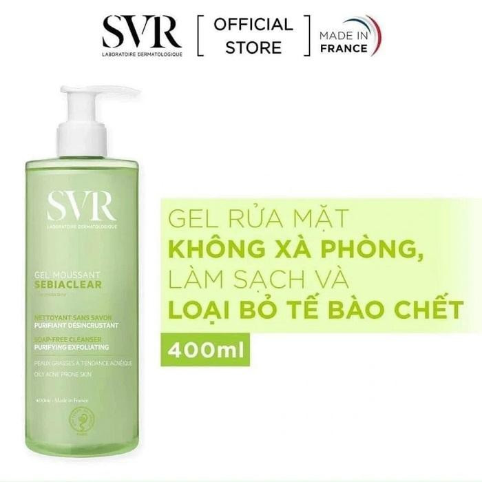 Gel rửa mặt SVR Sebiaclear Gel Moussant cho da dầu, da mụn nhạy cảm