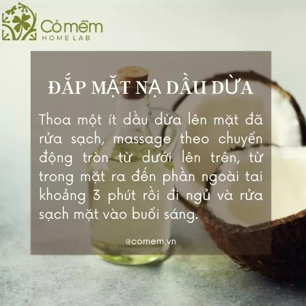 Massage mặt bằng dầu dừa là một cách làm đẹp da mặt bằng tự nhiên giúp dưỡng ẩm và chống lão hóa
