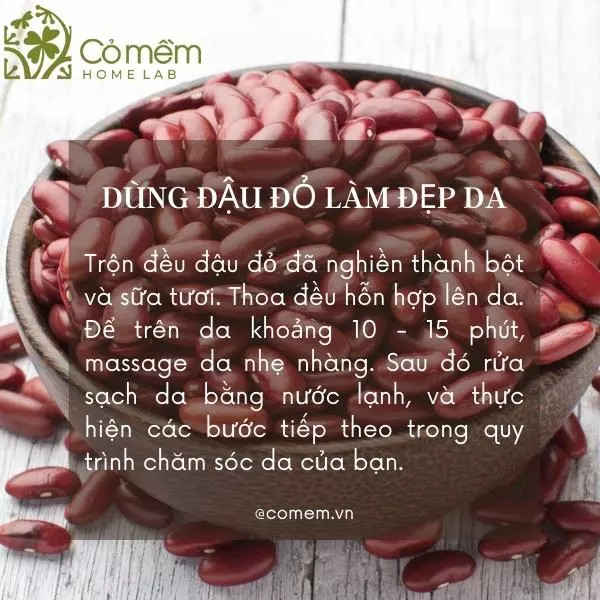 Bột đậu đỏ trộn sữa tươi là cách làm mặt nạ thiên nhiên tại nhà giúp da trắng hồng mịn màng