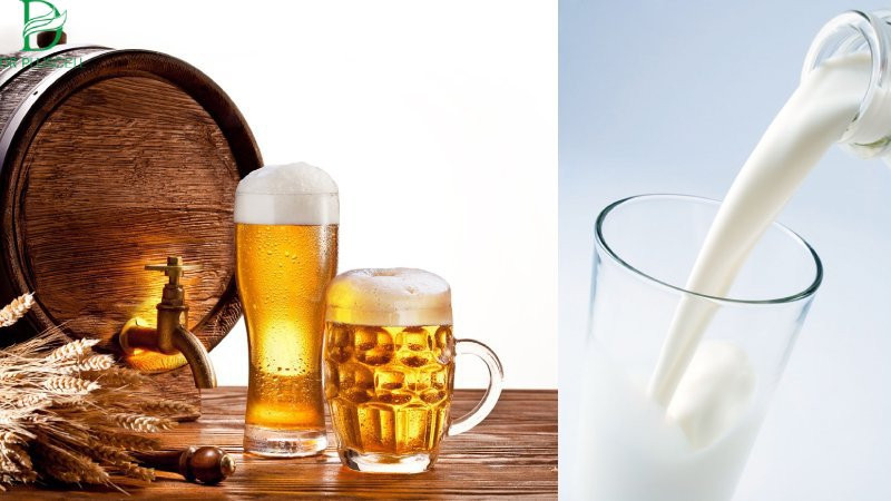 Bia và sữa tươi kết hợp làm mặt nạ dưỡng da sáng mịn tức thì