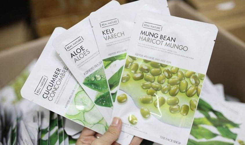 Bộ sưu tập mặt nạ giấy The Face Shop Real Nature với nhiều chiết xuất.
