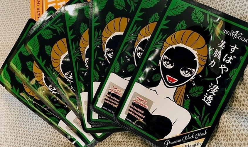 Mặt nạ tràm trà Sexylook Tea Tree Anti Blemish Black Facial cho da hỗn hợp mụn.