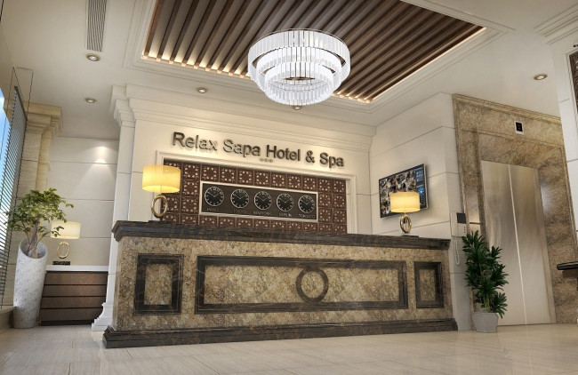 Mặt tiền sang trọng của Sapa Relax Hotel & Spa tại 19A Đông Lợi