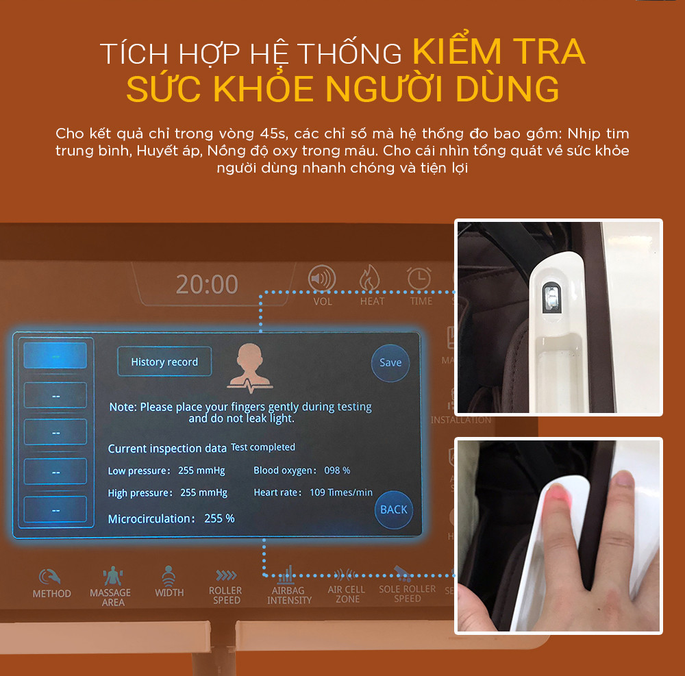 Loa bluetooth tích hợp trên ghế massage