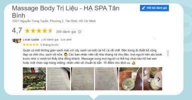 Khách hàng đánh giá cao chất lượng massage chân và không gian tại Hạ Spa.