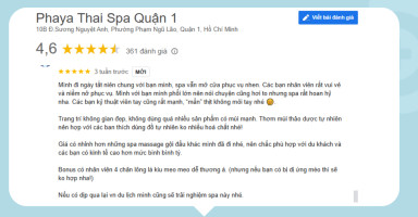 Phản hồi tích cực từ khách hàng về trải nghiệm massage chân tại Phaya Thai Spa.