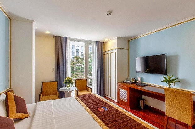 Phòng ngủ thoáng đãng tại Hương Sen Annex