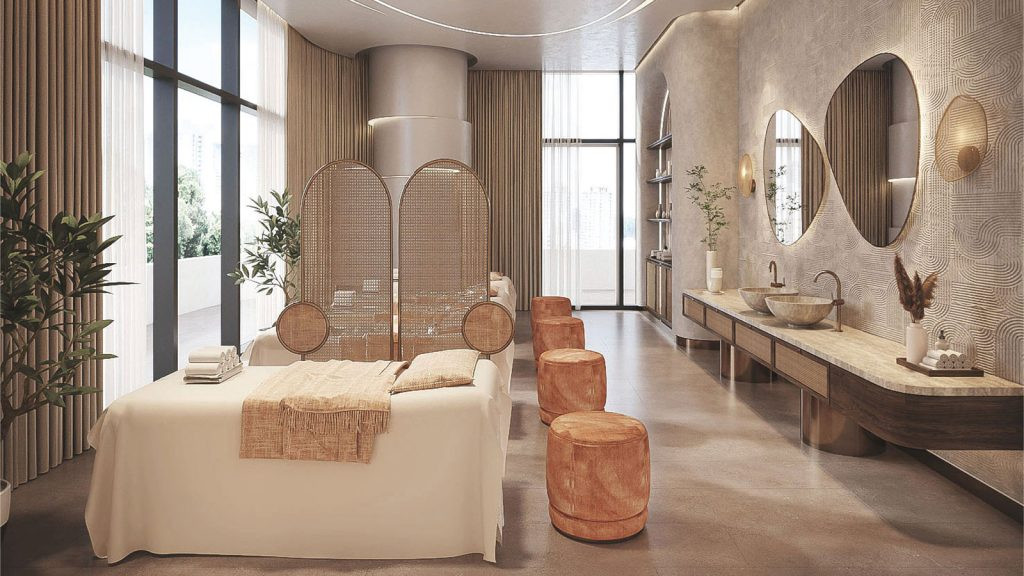 Phòng trị liệu thư giãn tại King Spa với ánh sáng ấm áp và thiết kế sang trọng.