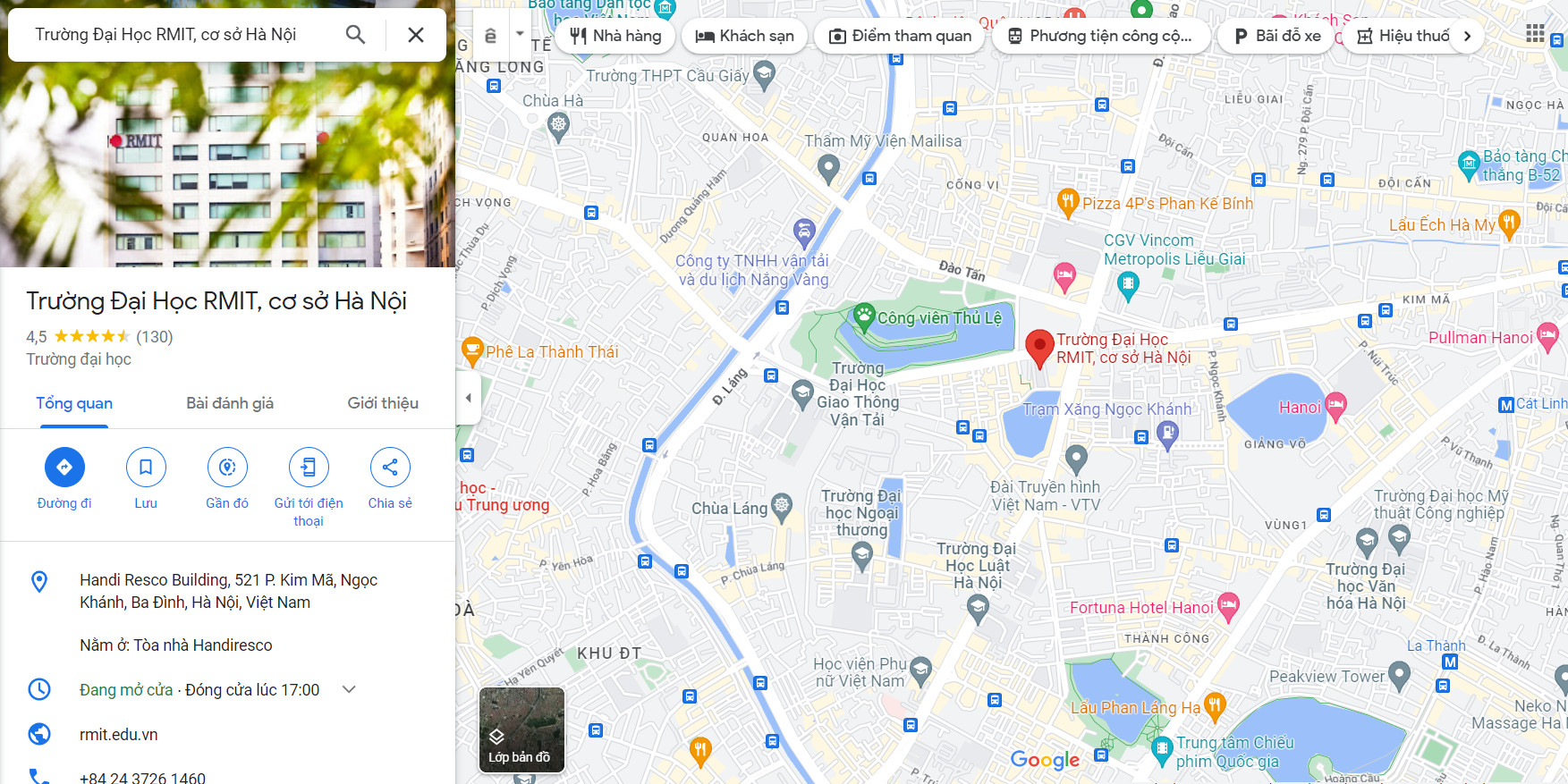 Bản đồ chỉ dẫn Hair Salon Hoàng Tú tại khu vực Thanh Nhàn, Hai Bà Trưng, Hà Nội