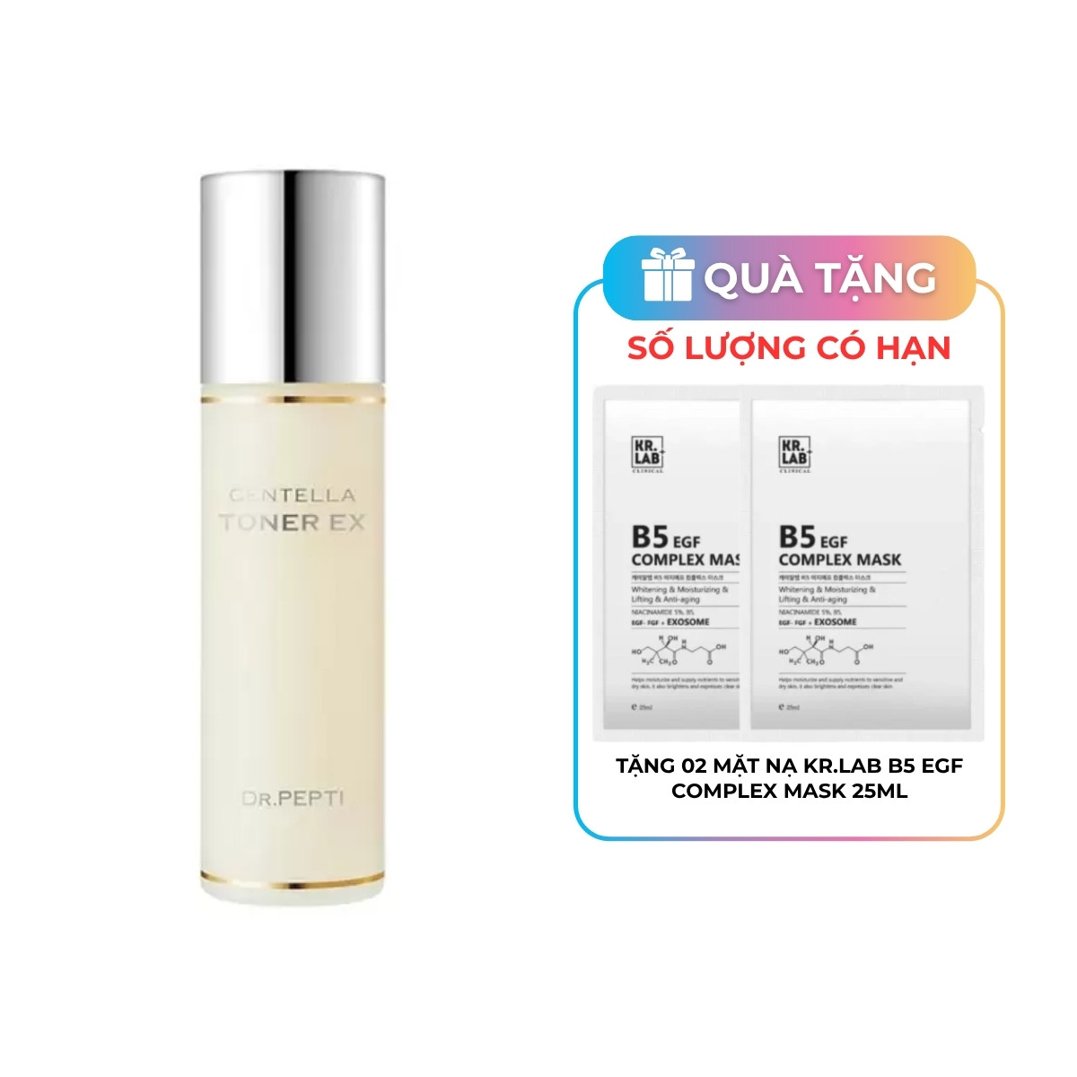 Nước hoa hồng Dr.Pepti Centella Toner EX New dưỡng ẩm và chống lão hóa cho da hỗn hợp