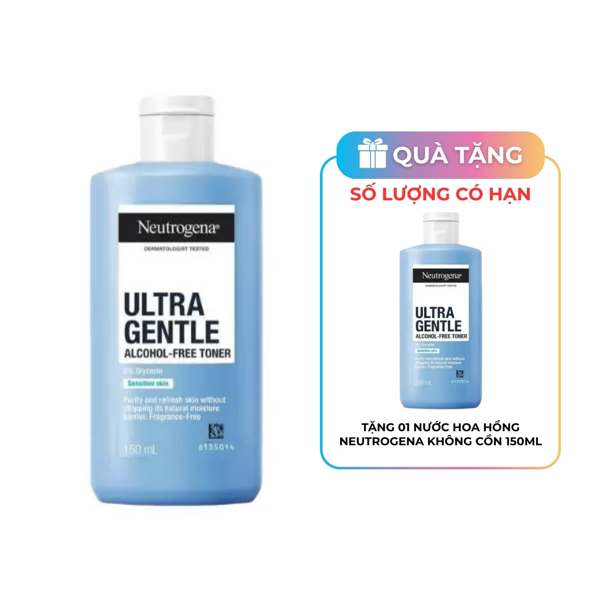 Nước hoa hồng Neutrogena Alcohol-Free Toner dịu nhẹ không cồn cho da hỗn hợp
