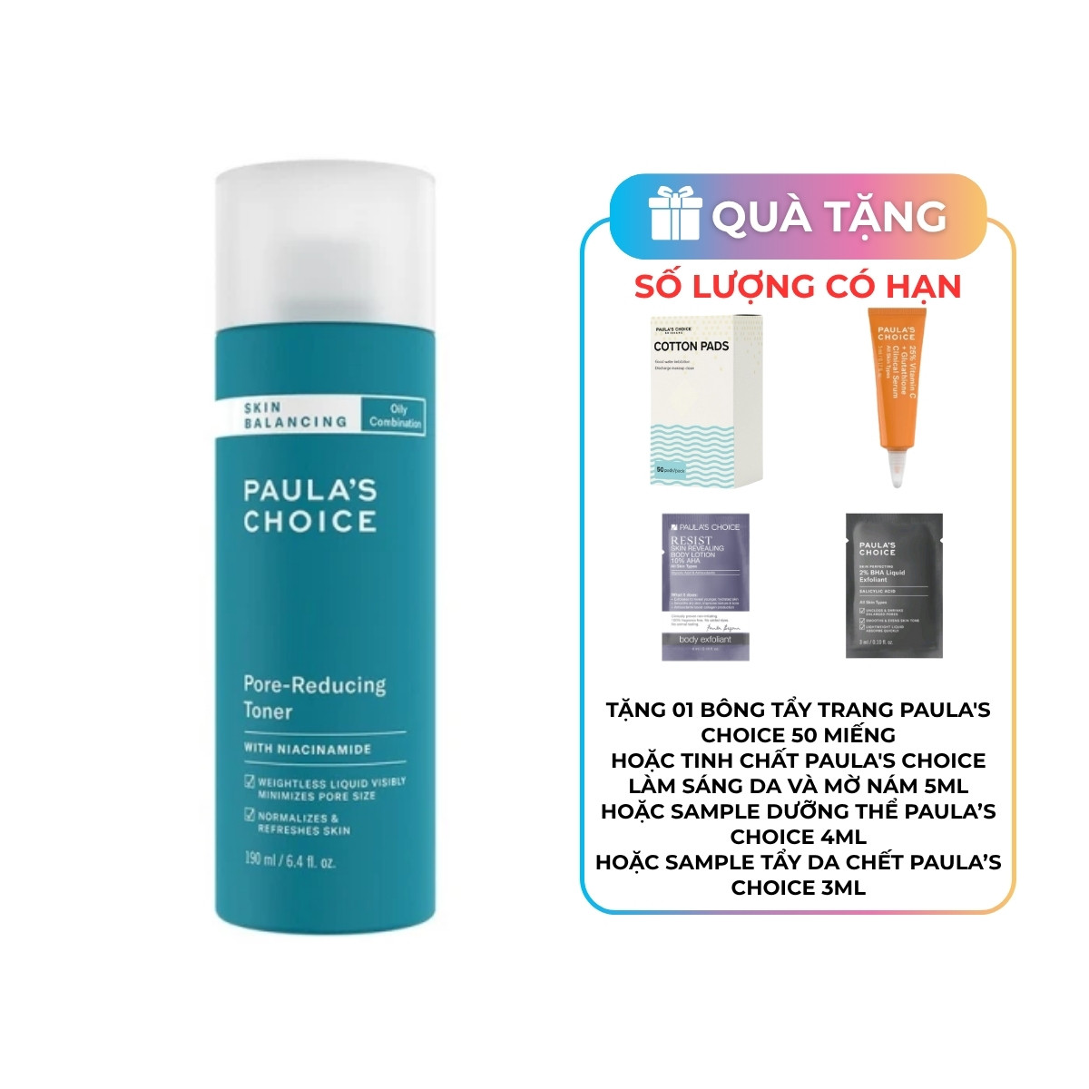 Nước hoa hồng Paula's Choice Skin Balancing Pore-Reducing Toner se khít lỗ chân lông cho da hỗn hợp