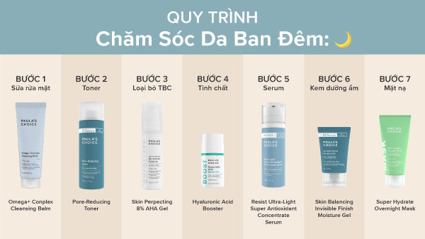 Quy trình chăm sóc da hỗn hợp vào mùa đông buổi tối