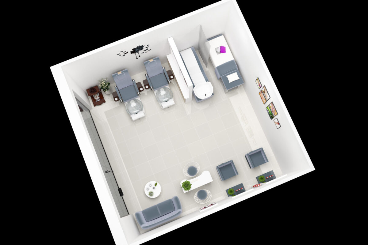 Bản vẽ mặt bằng chi tiết cho dự án thiết kế tiệm spa nhỏ