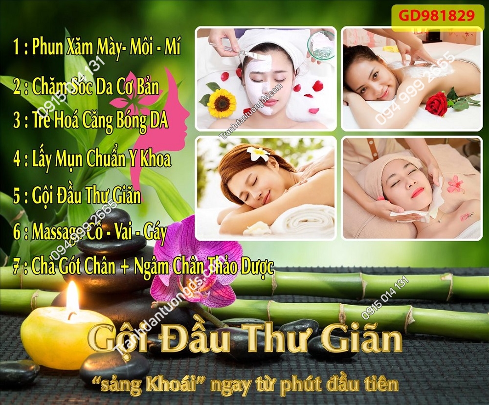 Bức tranh dán tường 3D spa với họa tiết hình học trừu tượng kết hợp yếu tố nước, tạo cảm giác hiện đại và tinh tế.