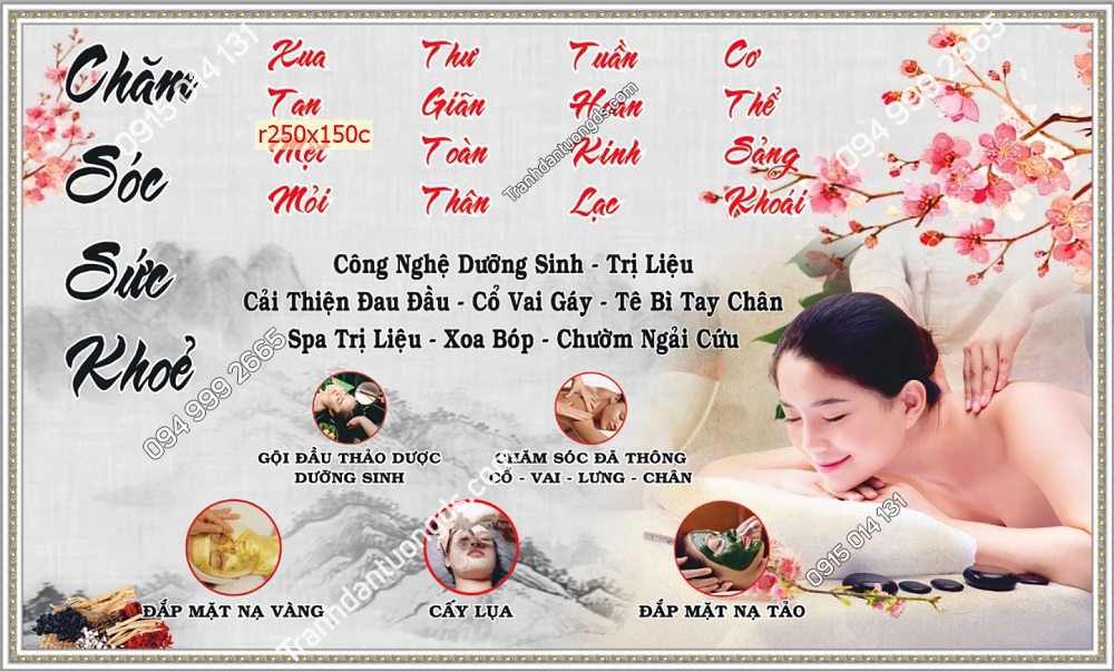 Tranh dán tường 3D spa trị liệu với hình ảnh hoa sen và các yếu tố đá cuội, tạo không gian bình yên, hỗ trợ quá trình trị liệu.