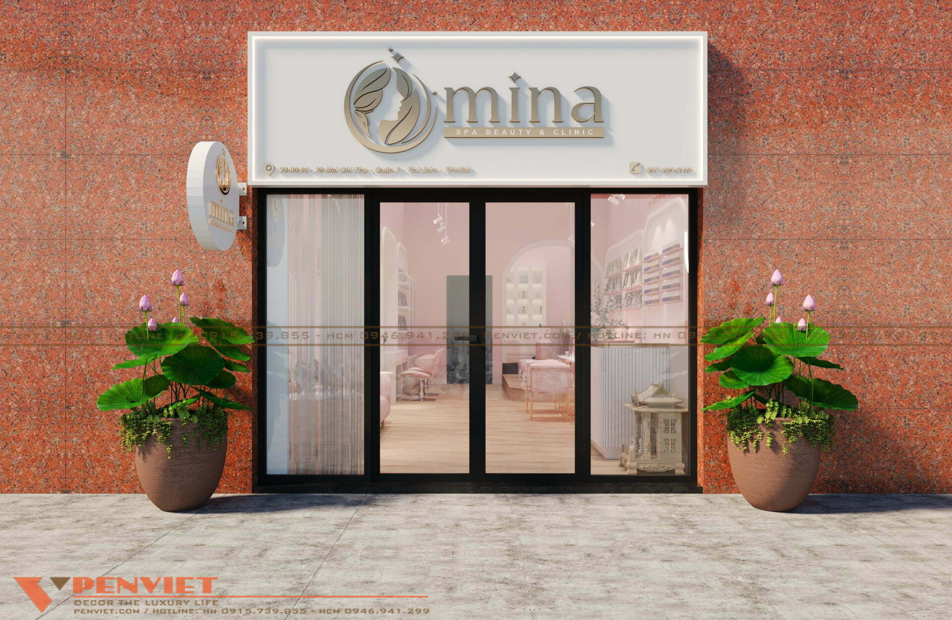Biển hiệu spa đẹp đơn giản tinh tế, tạo cảm giác thư thái