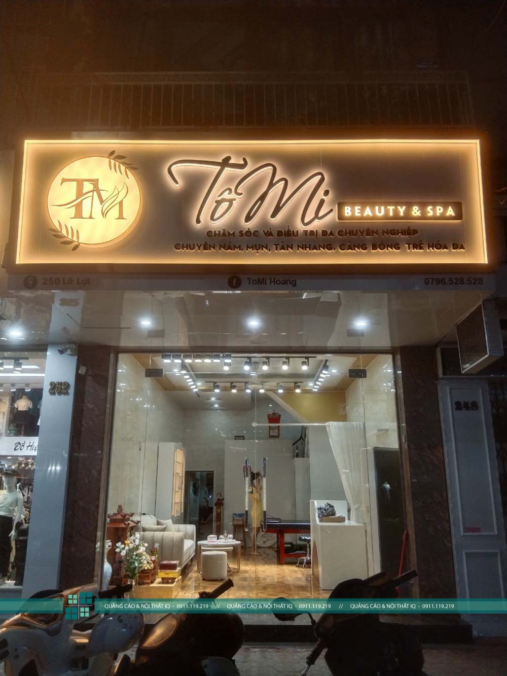 Biển quảng cáo spa đèn LED siêu sáng nổi bật