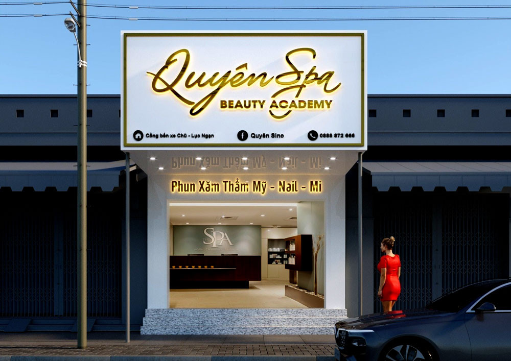 Biển quảng cáo tiệm phun xăm nail my