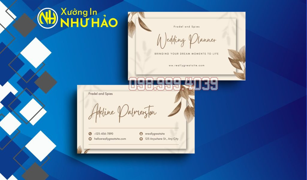 Card visit spa mang phong cách tự nhiên, eco-friendly với hình ảnh lá xanh tươi mát