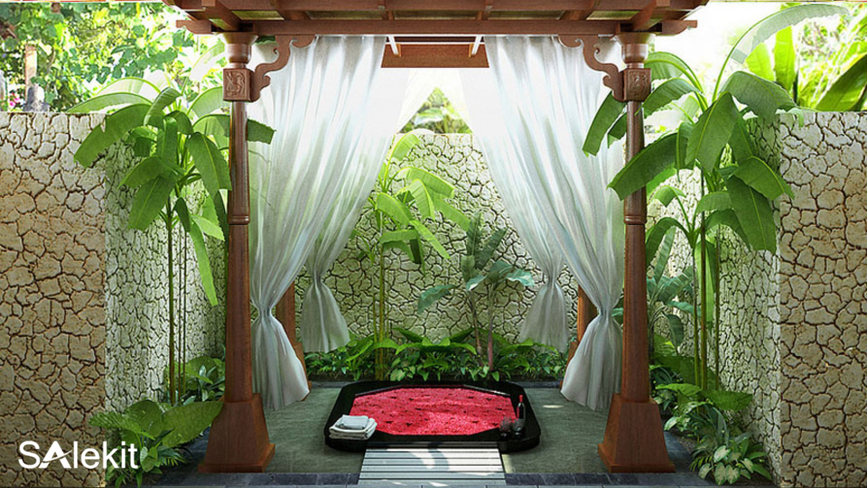 Cây xanh tươi mát làm đẹp không gian spa tại nhà, mang đến sự thư giãn