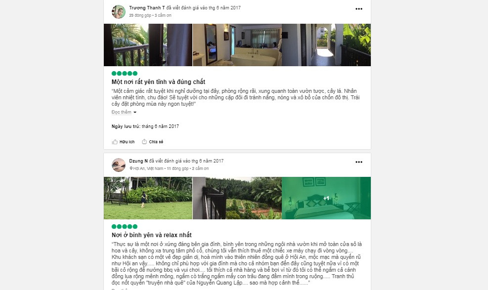 Đánh giá tích cực của du khách về Hội An Ancient House Village Resort &amp; Spa trên Tripadvisor