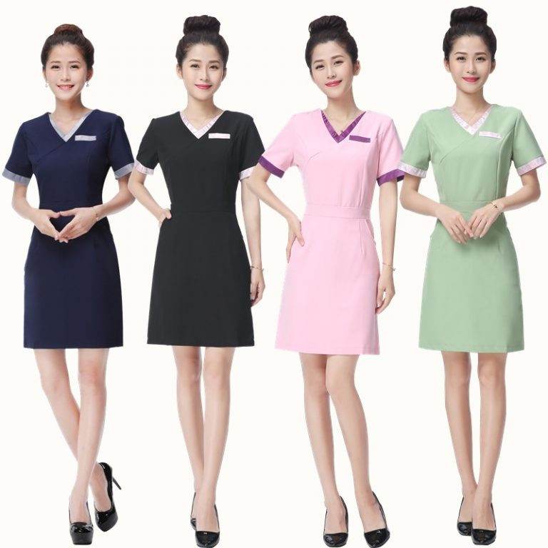 dong-phuc-nhan-vien-spa-loai-dam