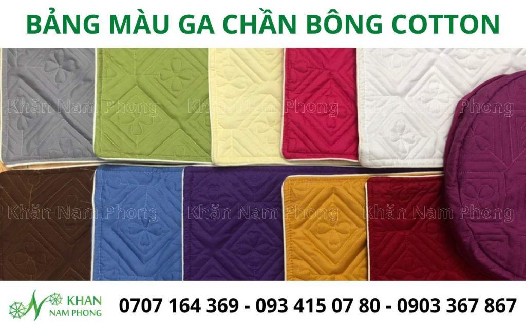 Bảng màu ga giường chần bông cotton