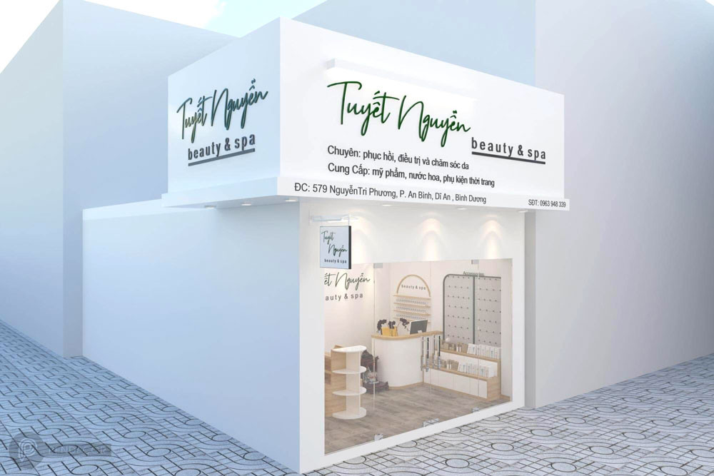 Giá thi công biết kế biển hiệu quảng cáo spa đẹp