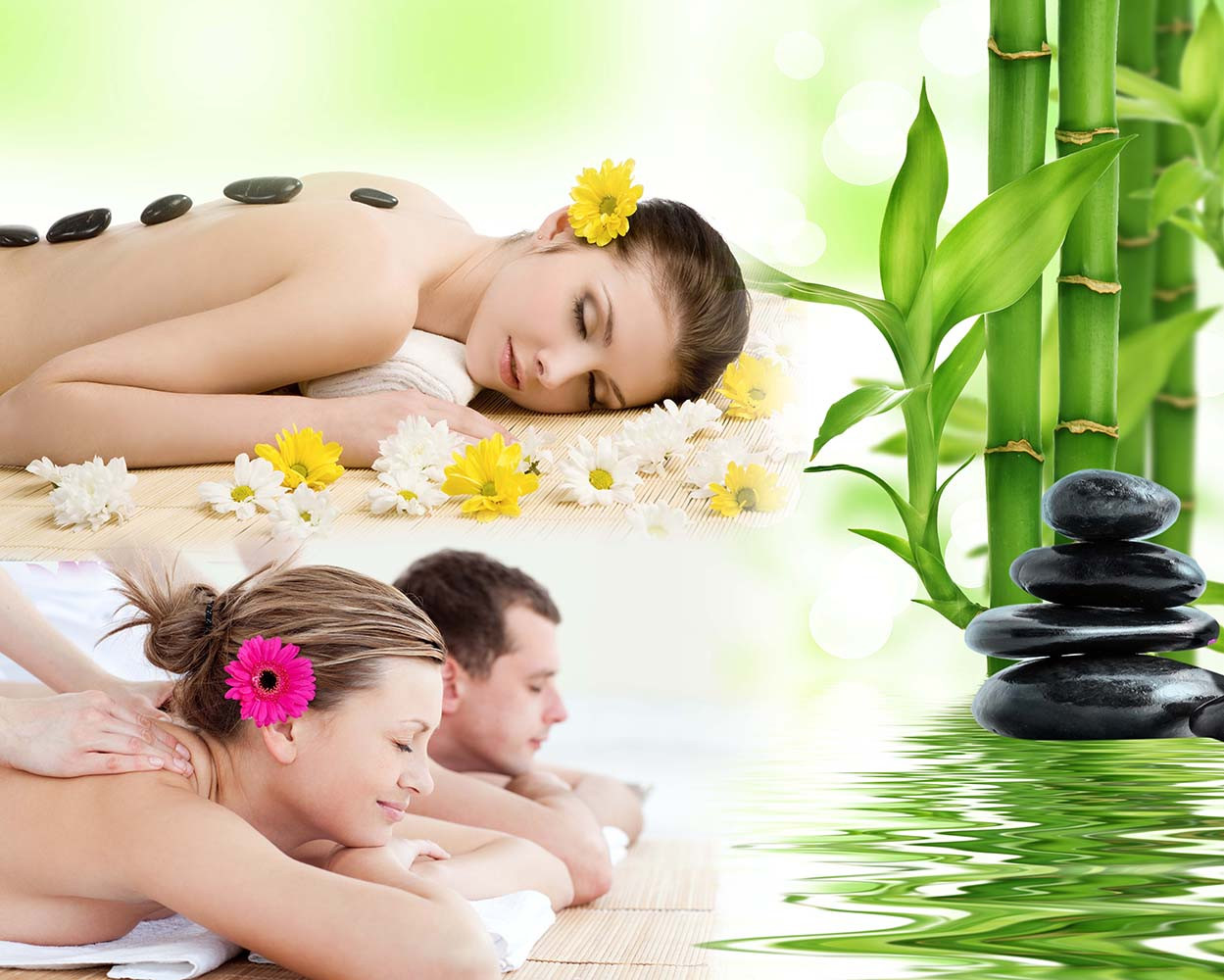 Hình ảnh cô gái spa đẹp với ánh sáng tự nhiên, tăng cường yếu tố thư giãn