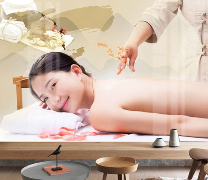 Hình ảnh cô gái spa đẹp với không gian xanh tươi