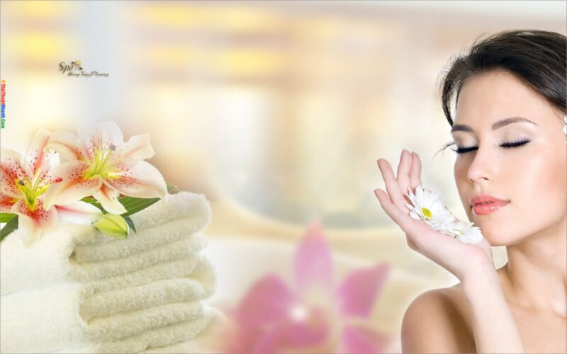 Hình ảnh cô gái spa với biểu cảm an nhiên, tôn vinh giá trị của liệu pháp thư giãn