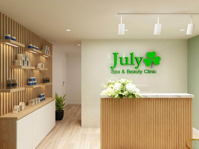 Hình ảnh một spa sang trọng với tên thương hiệu nổi bật, minh họa tầm quan trọng của việc đặt tên spa hợp phong thủy cho người mệnh Thổ.