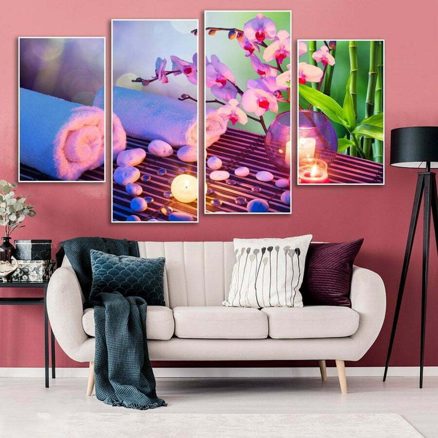 Hình ảnh spa thiên nhiên với hòn non bộ và cây xanh