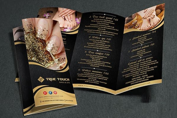 In ấn menu spa chuyên nghiệp