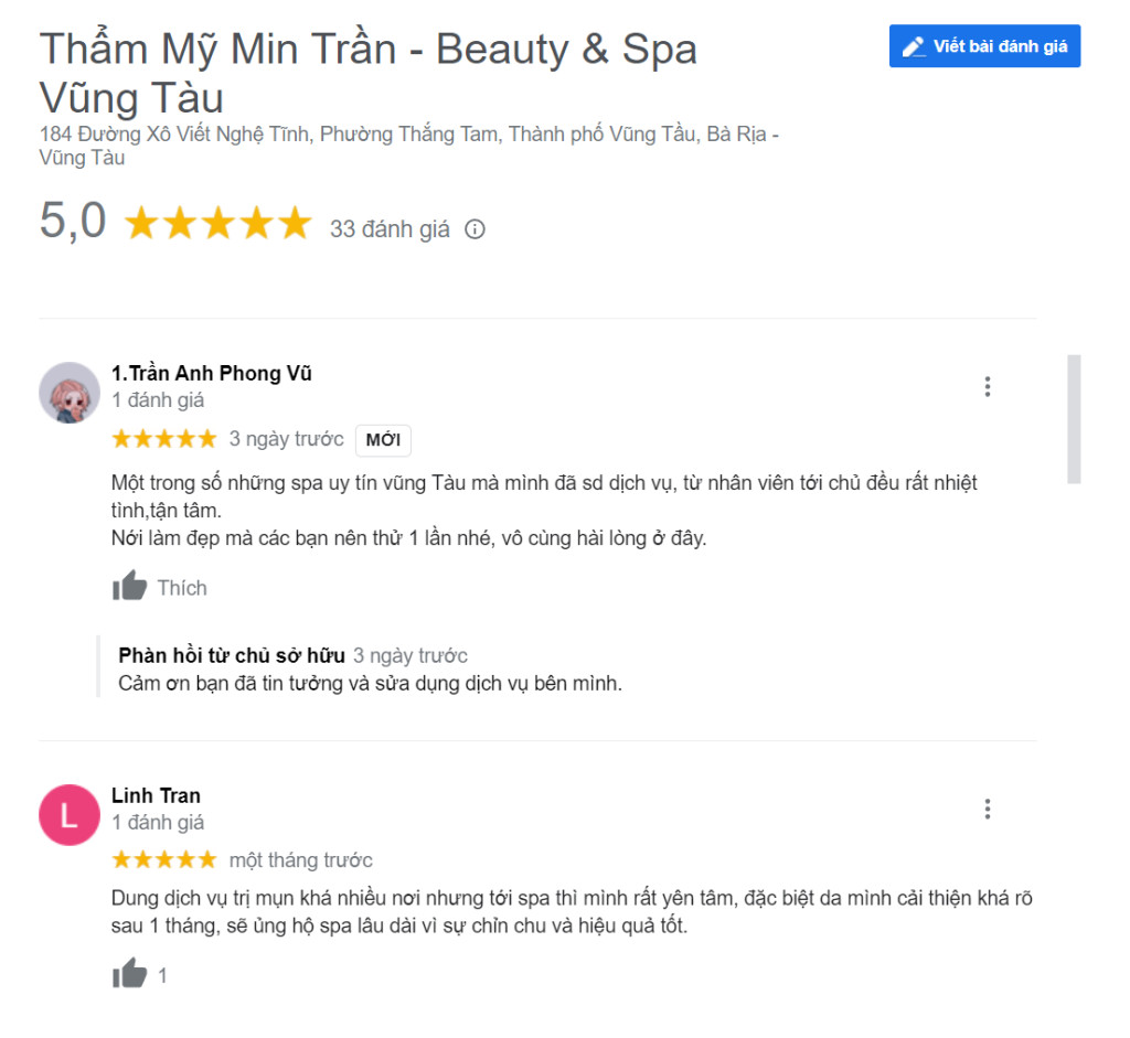 Khách hàng chia sẻ trải nghiệm tích cực sau liệu trình điều trị mụn tại spa