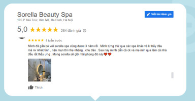 Khách hàng review hài lòng khi nặn mụn tại Sorella Beauty Spa