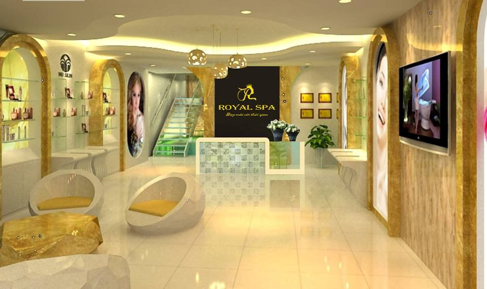 Không gian sảnh tiếp đón sang trọng của Royal Spa Hải Phòng