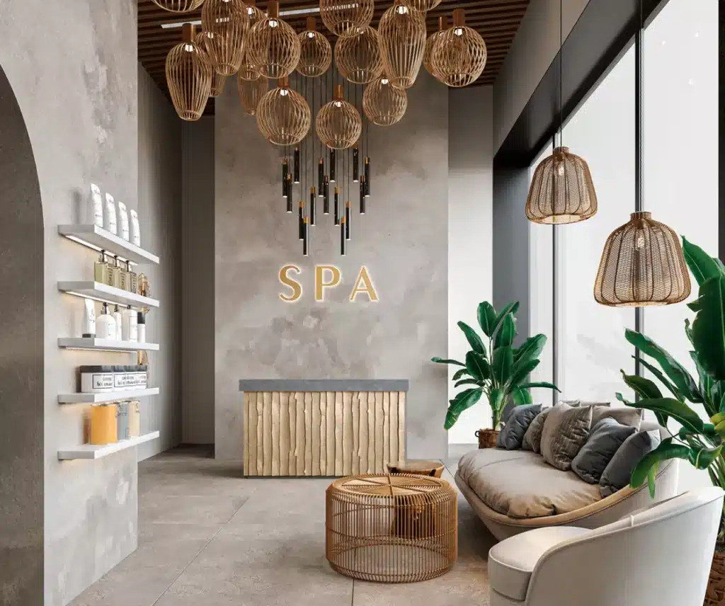 Không gian spa được thiết kế sang trọng, hiện đại