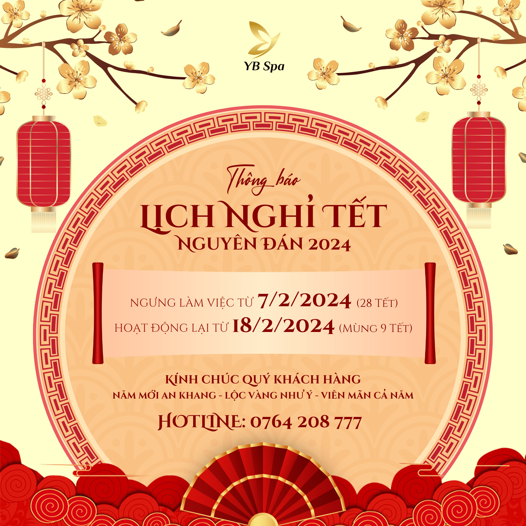 Lịch nghỉ Tết spa tại Clair Center