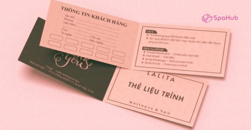 Lựa chọn chất liệu và màu sắc cho thẻ liệu trình spa