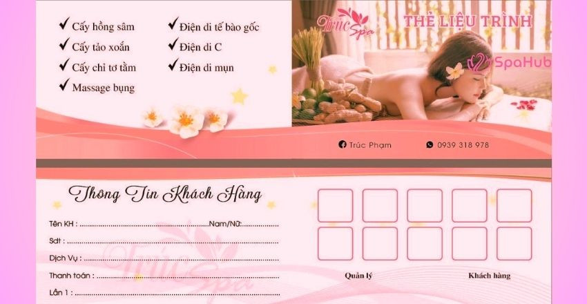 Lựa chọn font chữ đẹp mắt cho thẻ dịch vụ spa