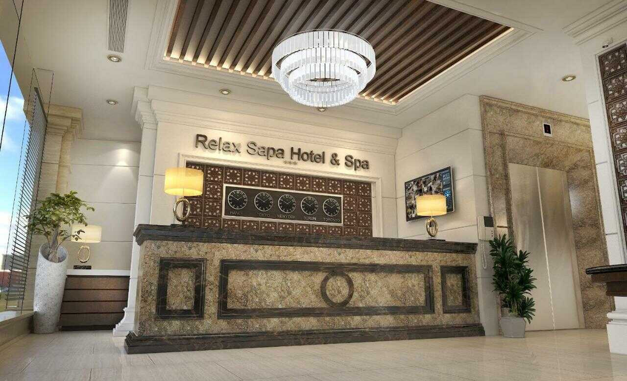 Mặt tiền sang trọng của khách sạn Sapa Relax Hotel &amp; Spa với thiết kế ấn tượng