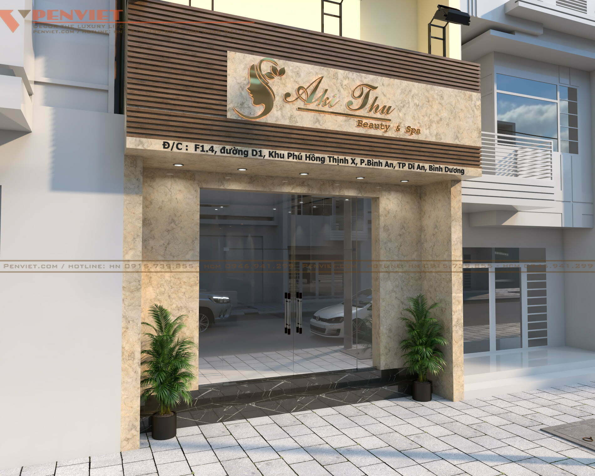 Mẫu bảng hiệu spa chăm sóc da đẹp sang trọng, đẳng cấp