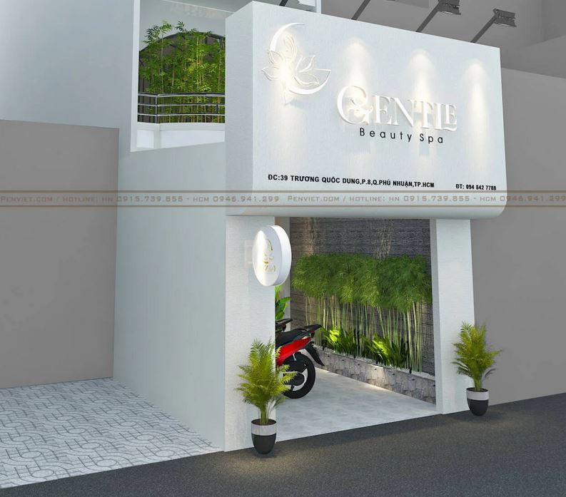 Mẫu bảng hiệu spa chăm sóc da đơn giản tinh tế, dễ tiếp cận