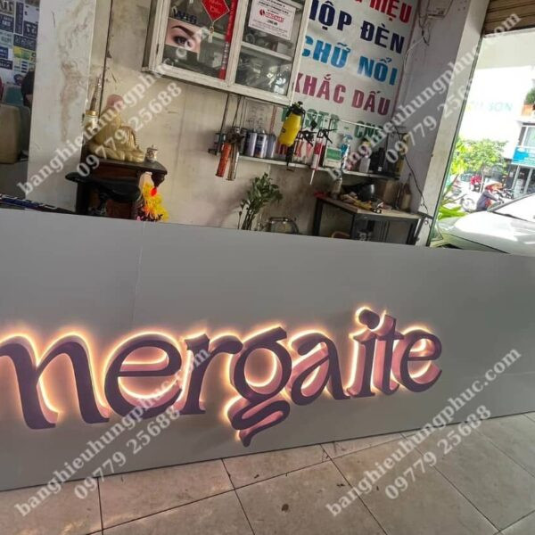 Mẫu bảng hiệu spa đẹp chữ nổi mica với logo cánh bướm